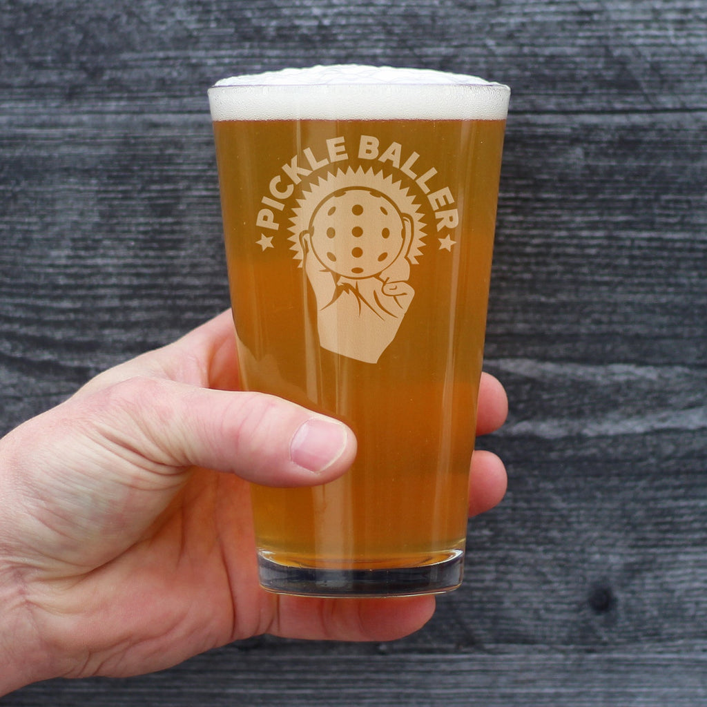 Pickleballer - Funny Pickleball Themed Decor and Gifts - 16 Ounce Pint Glass
