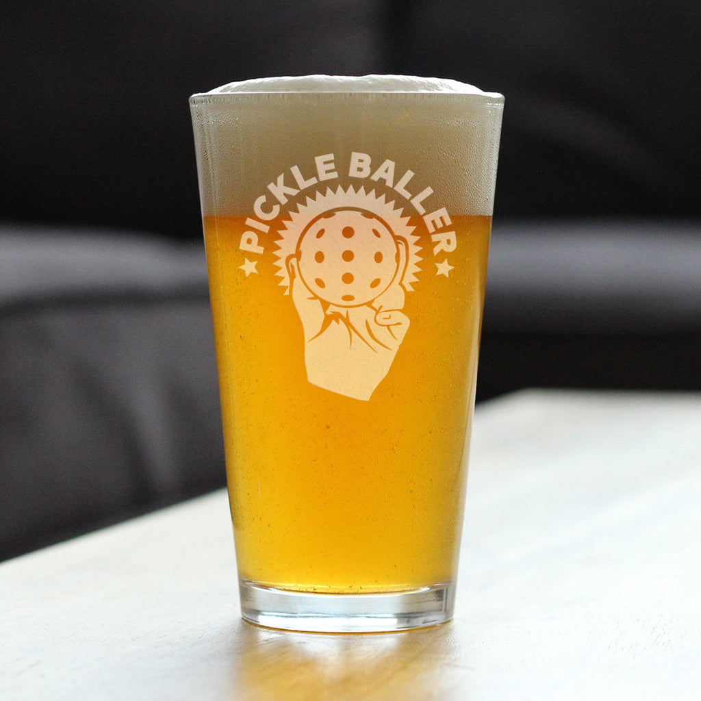 Pickleballer - Funny Pickleball Themed Decor and Gifts - 16 Ounce Pint Glass