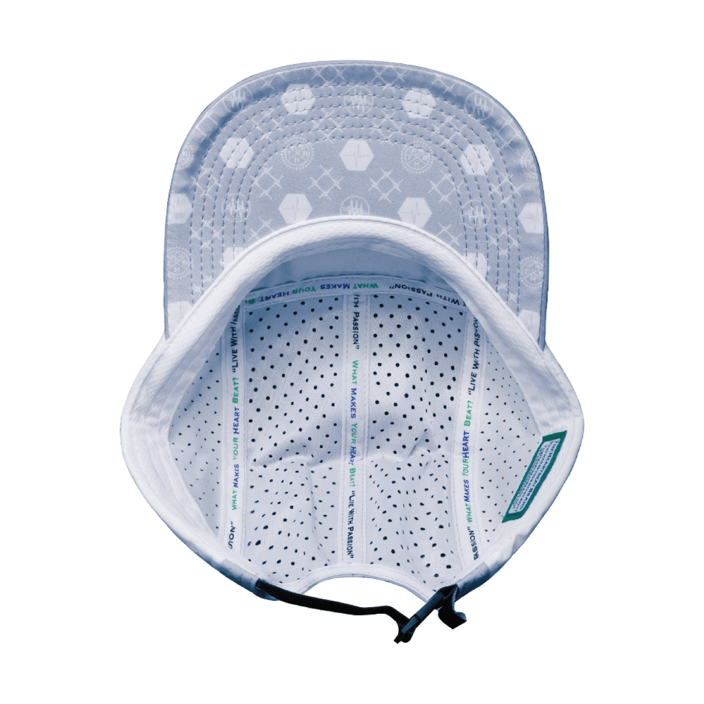 Pickleball Hat - 5 Panel - Gray / Navy / White - Laser Mesh