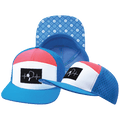 Pickleball Hat - Flat Bill - Neon Blue / White / Neon Peach - Laser Mesh